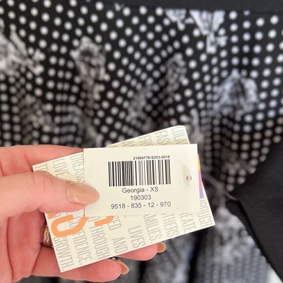 LuLaRoe Black & White Clipper Ship Georgia Dress Size XS NWT - Picture 5 of 6